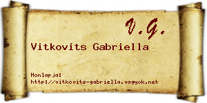 Vitkovits Gabriella névjegykártya